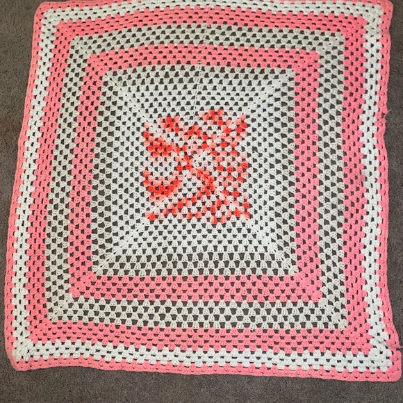 Handknit Crochet Throw Blanket 42X42” - Picture 3 of 13